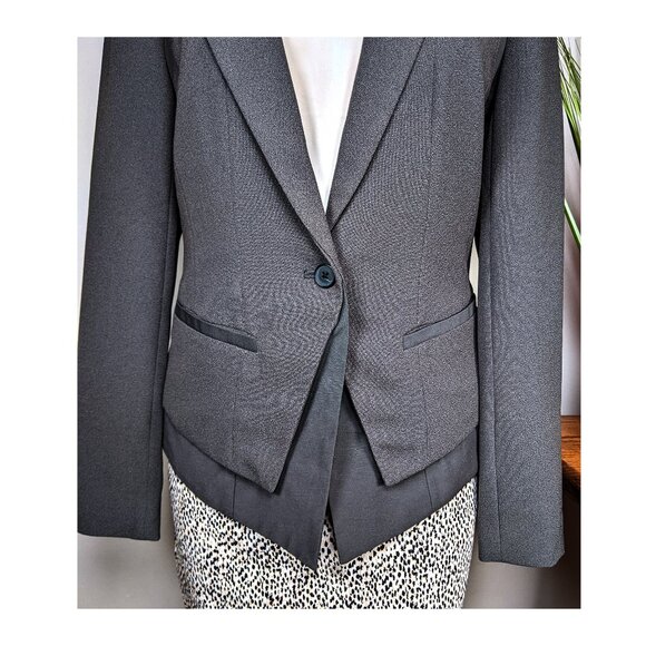 Vera Wang Multi Media Gray Blazer with Layered Hem Women's Size XS - Picture 4 of 9